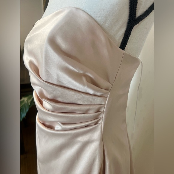 Michaelangelo Light Pink Satin Maxi Dress - Picture 9 of 12